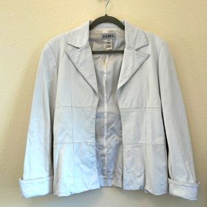 Isabel Genuine Leather Jacket, White open front S